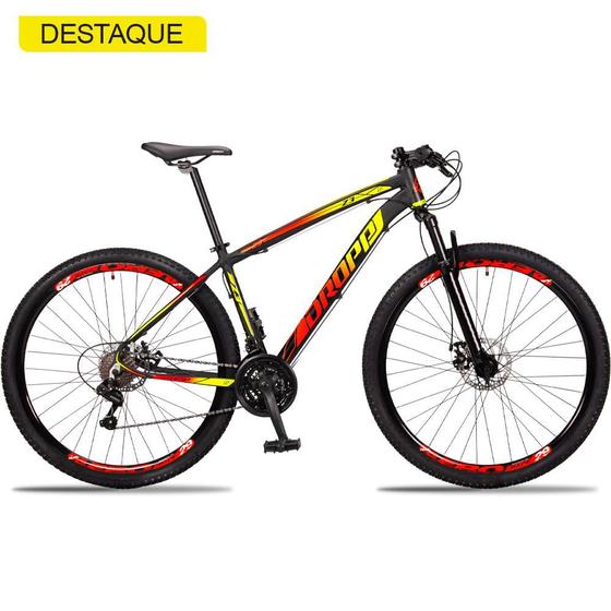 Bicicleta Dropp Z3 Disc M T19 Aro 29 Susp. Dianteira 21 Marchas - Amarelo/vermelho