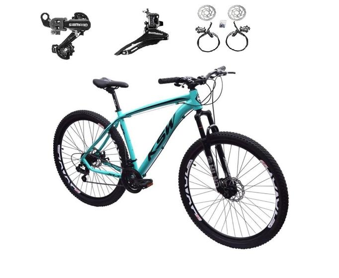 Imagem de Bicicleta 29 Ksw Xlt Cambio Shimano 24v Freio Hidráulico Garfo Suspensão - Azul