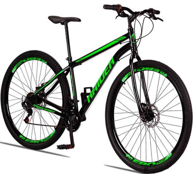 Bicicleta Raider Sport T17 Aro 29 Susp. Dianteira 21 Marchas - Preto/verde