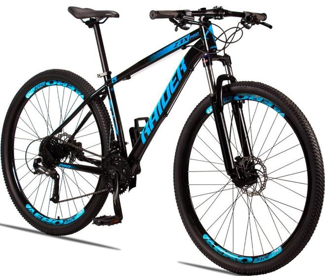 Imagem de Bicicleta 29 Raider Z3X Pro 27V Câmbio Traseiro Shimano Altus Freio Hidráulico Suspensão com Trava