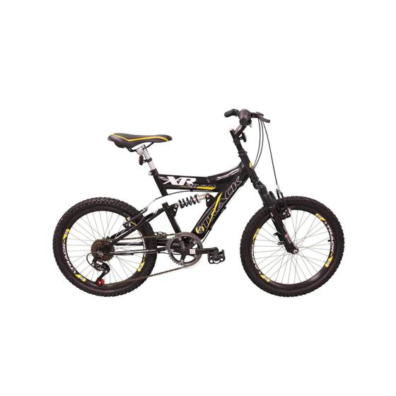 Bicicleta Track&bikes Xr20 Aro 20 Full Suspensão 6 Marchas - Amarelo/preto