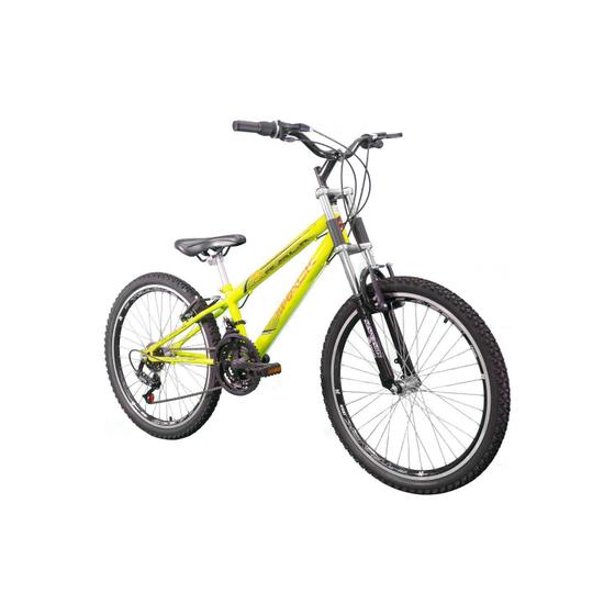 Bicicleta Track&bikes Dragon Fire Aro 24 Susp. Dianteira 18 Marchas - Amarelo