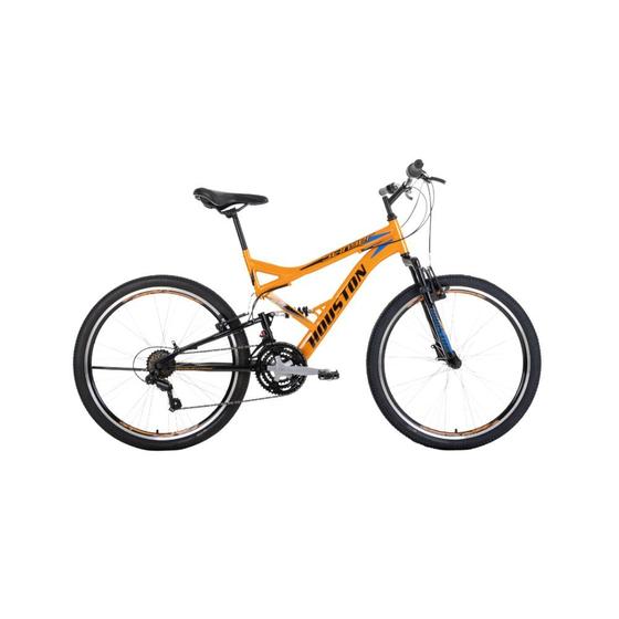 Bicicleta Houston Stinger Aro 26 Full Suspensão 21 Marchas - Amarelo/preto