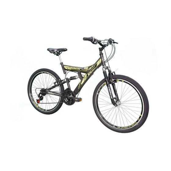 Bicicleta Track&bikes Tb300xsr Aro 26 Full Suspensão 18 Marchas - Amarelo/preto