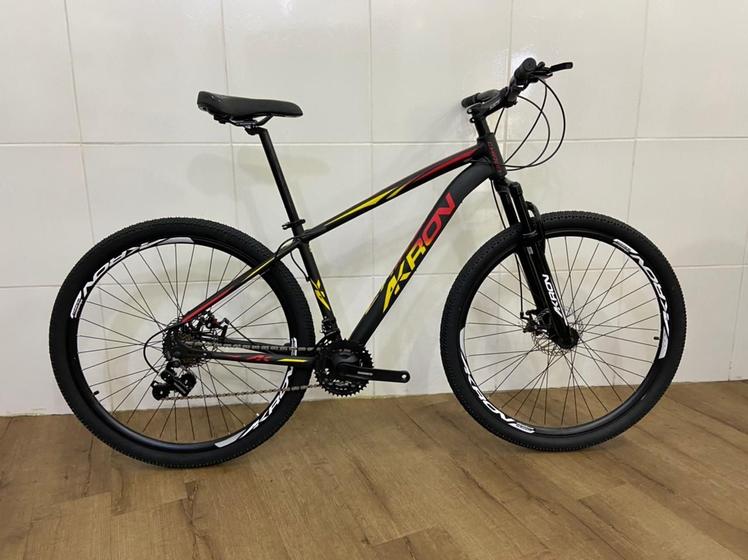 Imagem de Bicicleta Akron Kiron 29 21 V Disco Preto Amarelo Tam 17