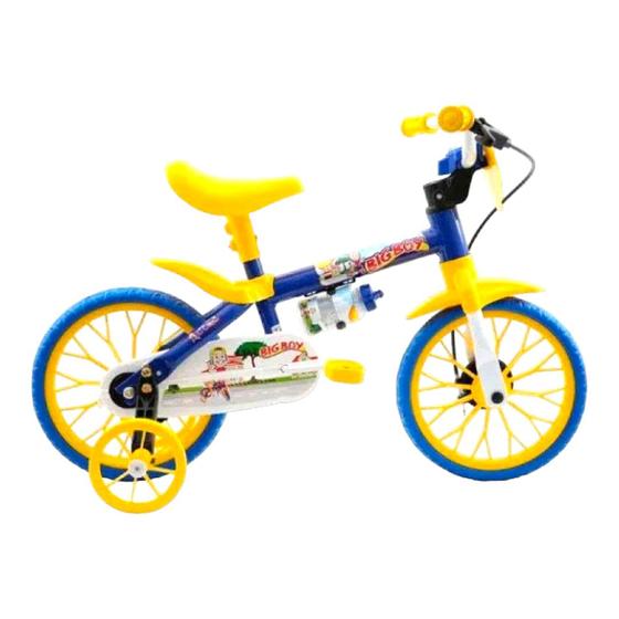 Bicicleta Nathor Big Boy Aro 12 Rígida 1 Marcha - Amarelo/azul
