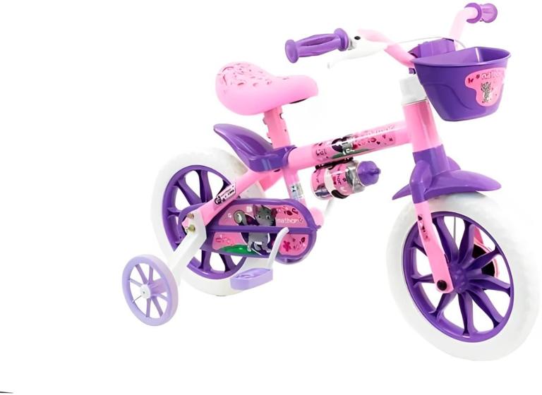 Bicicleta Nathor Cat Aro 12 Rígida 1 Marcha - Lilás/rosa