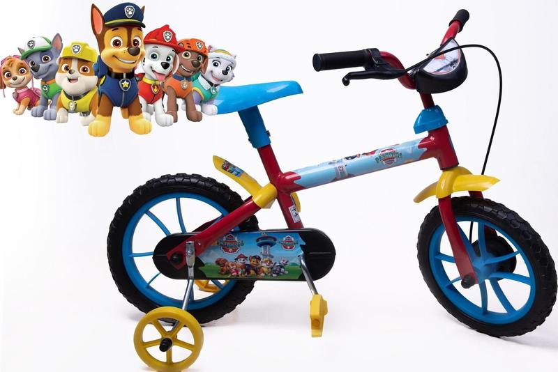 Imagem de Bicicleta Aro 12 Infantil Masculina Vermelho /Azul/Amarelo - Personagem