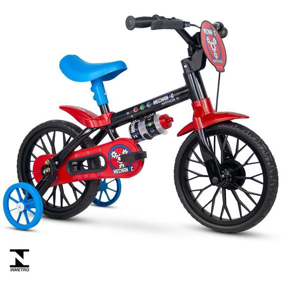 Imagem de Bicicleta Aro 12 Infantil Mechanic Vermelha C Rodinha Nathor