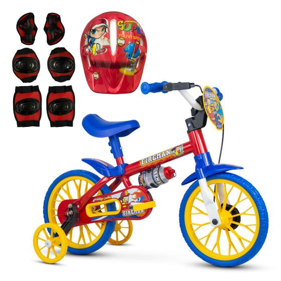 Imagem de Bicicleta Aro 12 Infantil Nathor 2 A 5 Anos + Kit Proteção Infantil Rad7