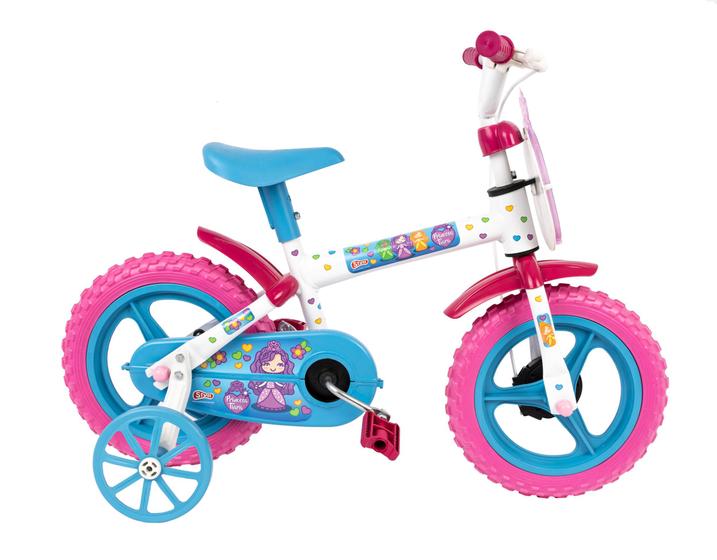 Imagem de Bicicleta Aro 12 Infantil Princesa Tiara Styll rosa para menina