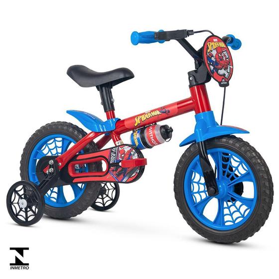 Bicicleta Aro 12 Infantil Spider Man Com Rodinha Nathor Menor preço em Bicicleta Aro 12 Infantil Spider Man Com Rodinha Nathor
