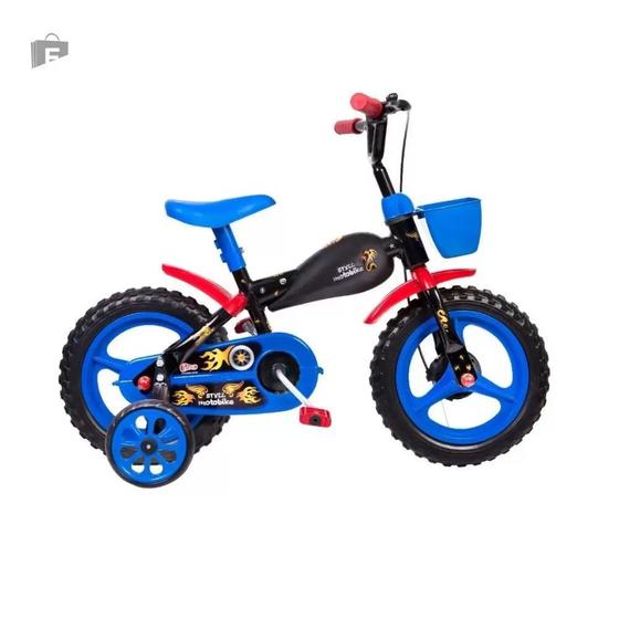 Bicicleta Styll Moto Aro 12 Rígida 1 Marcha - Azul/preto