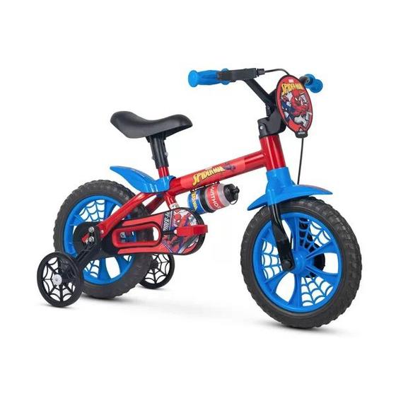 Bicicleta Nathor Spider Man Aro 12 Rígida 1 Marcha - Azul/vermelho