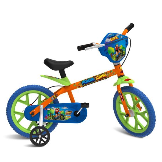 Bicicleta Bandeirante Power Game Aro 14 Rígida 1 Marcha - Laranja