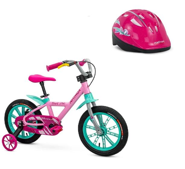 Imagem de Bicicleta Aro 14 First Pro Feminina Nathor + Capacete