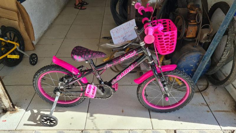 Imagem de bicicleta aro  16 feminina rosa Cairu aco carbono
