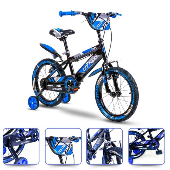 Bicicleta Aro 16 Infantil Masculina Pro Aventura Azul Com Rodinhas Menor preço em Bicicleta Aro 16 Infantil Masculina Pro Aventura Azul Com Rodinhas