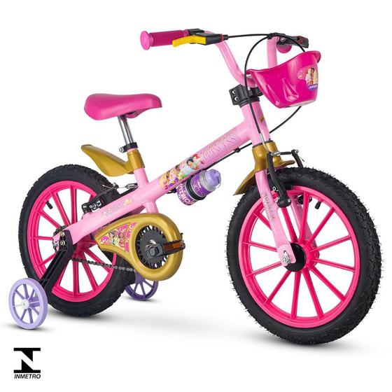 Imagem de Bicicleta Aro 16 Infantil Princesa Disney Com Rodinha Nathor