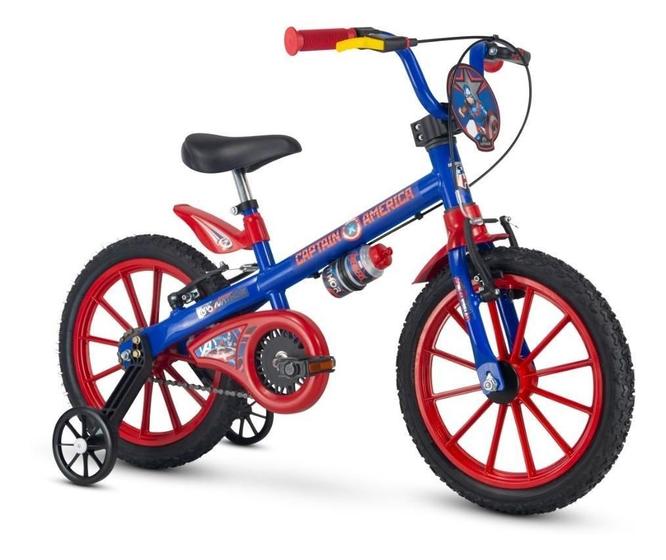 Imagem de Bicicleta Aro 16 Infantil Rodinhas Capitão America Nathor