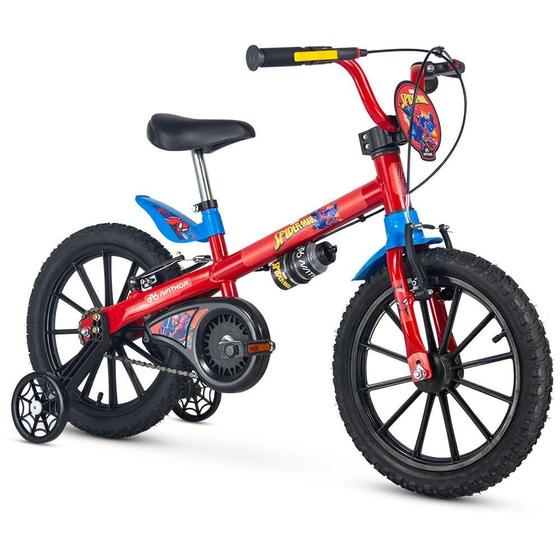 Imagem de Bicicleta Aro 16 Infantil Spider Man Com Rodinha Nathor