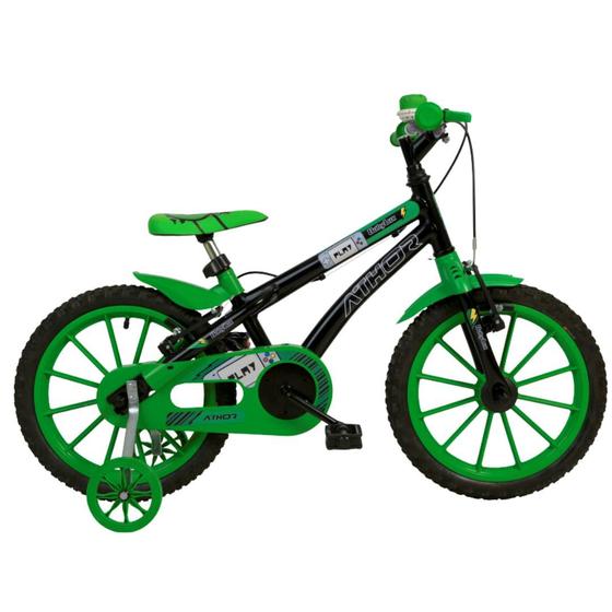 Bicicleta Athor Bike Baby Lux Aro 16 Rígida 1 Marcha - Preto/verde