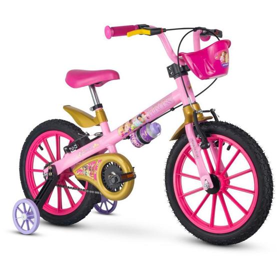 Bicicleta Nathor Princesas Aro 16 Rígida 1 Marcha - Rosa