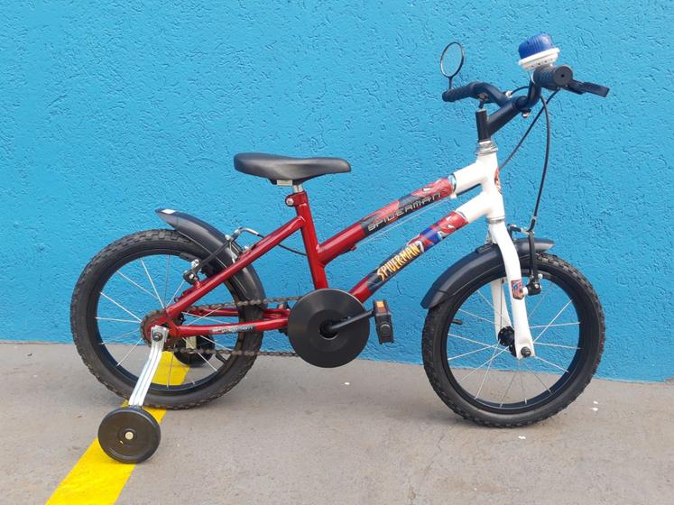 Imagem de Bicicleta aro 16 vermelho/branco homem aranha