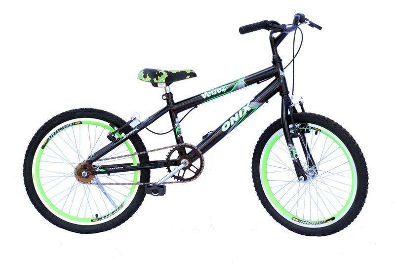 Imagem de Bicicleta aro 20 onix rebaixada masc preta detalhes verde