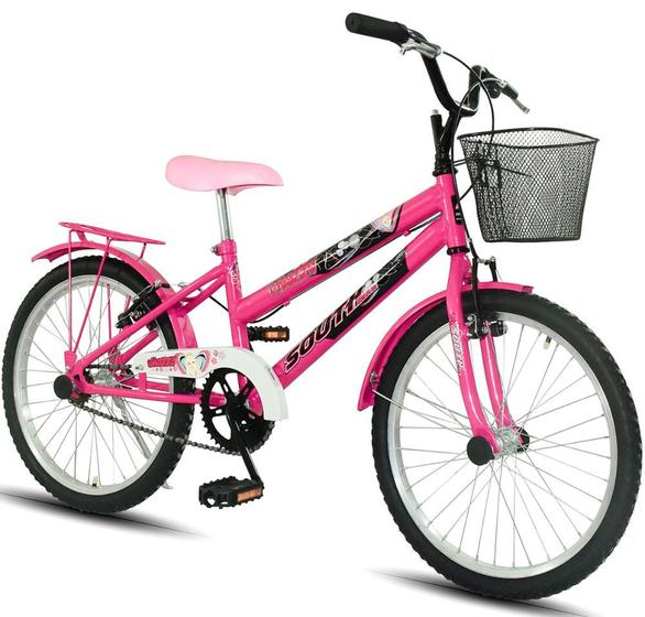 Imagem de Bicicleta Aro 20 South Grazzy infantil Feminino Paralama e Cesto