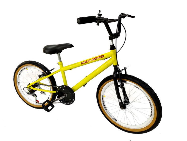 Imagem de Bicicleta aro 20 tipo bmx masculino aro aero 6 marchas amarl