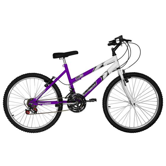 Bicicleta Ultra Bikes Pro Tork Ultra Aro 24 Rígida 18 Marchas - Branco/lilás