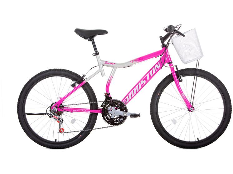 Bicicleta Houston Bristol Peak Aro 24 Rígida 21 Marchas - Branco/rosa