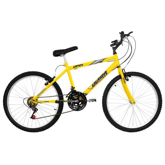 Bicicleta Ultra Bikes Pro Tork Aro 24 Rígida 18 Marchas - Amarelo/branco