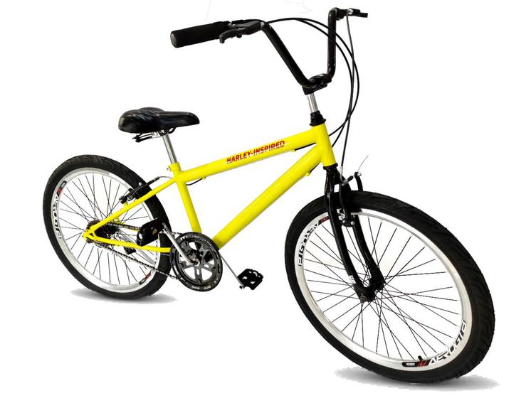 Imagem de Bicicleta aro 24 masculino tpo bmx sem marchas c/aero amrelo