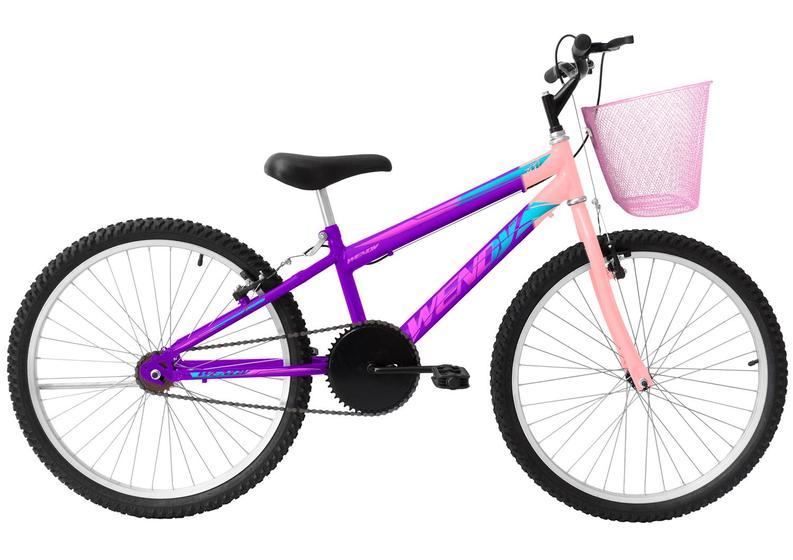Imagem de Bicicleta Aro 24 para Menina Infantil Wendy Com Cestinha
