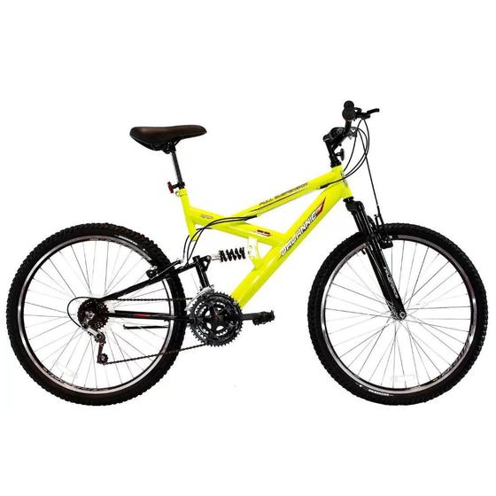 Bicicleta Dalannio Bike Max 260 Aro 26 Full Suspensão 18 Marchas - Amarelo