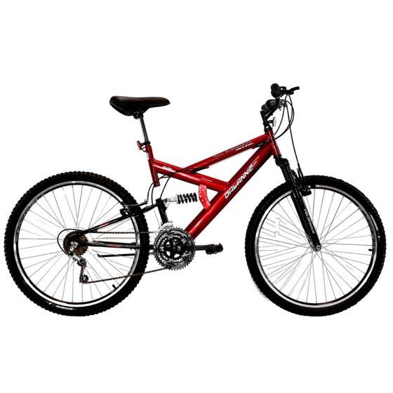 Bicicleta Aro 26 18V Full Suspention Max 260 Vermelho Menor preço em Bicicleta Aro 26 18V Full Suspention Max 260 Vermelho