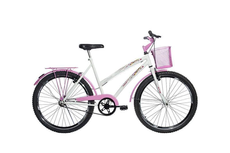 Bicicleta Aro 26 Aero Melissa Branca/Rosa - Ello Bike Menor preço em Bicicleta Aro 26 Aero Melissa Branca/Rosa - Ello Bike