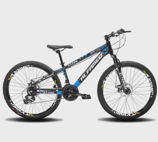 Bicicleta Alfameq Atake Disc M Aro 26 Susp. Dianteira 21 Marchas - Azul/preto