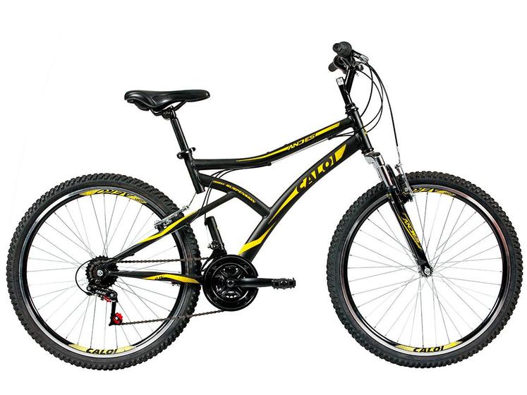 Bicicleta Caloi Andes Aro 26 Susp. Dianteira 21 Marchas - Amarelo/preto