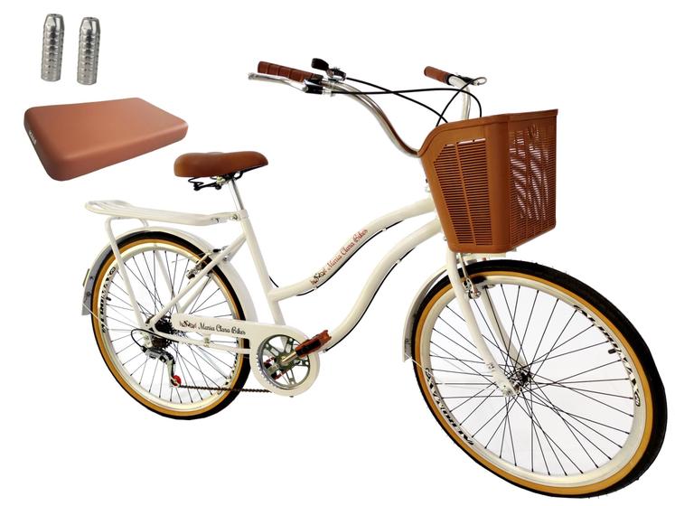 Bicicleta aro 26 com Bagageiro Assento acolchoado pedaleiras Menor preço em Bicicleta aro 26 com Bagageiro Assento acolchoado pedaleiras