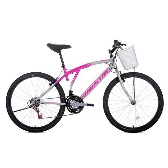 Bicicleta Houston Bristol Lance Aro 26 Rígida 21 Marchas - Branco/rosa