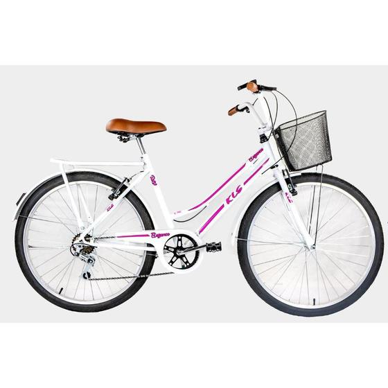 Bicicleta Kls Sport Aro 26 Rígida 21 Marchas - Branco/rosa