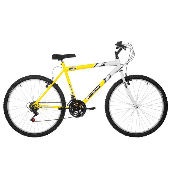 Bicicleta Ultra Bikes Pro Tork Ultra Aro 26 Rígida 18 Marchas - Amarelo/branco