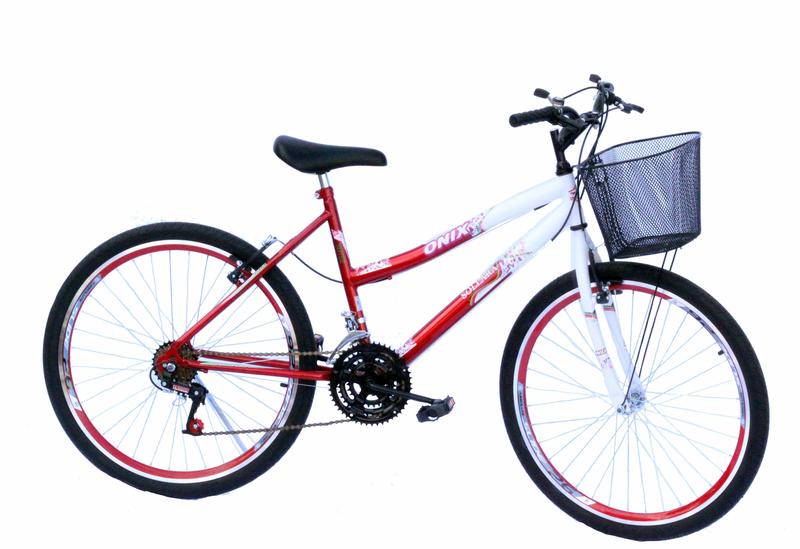 Menor preço em Bicicleta aro 26 onix fem c/aero 18v,pneu slik cor vermelho