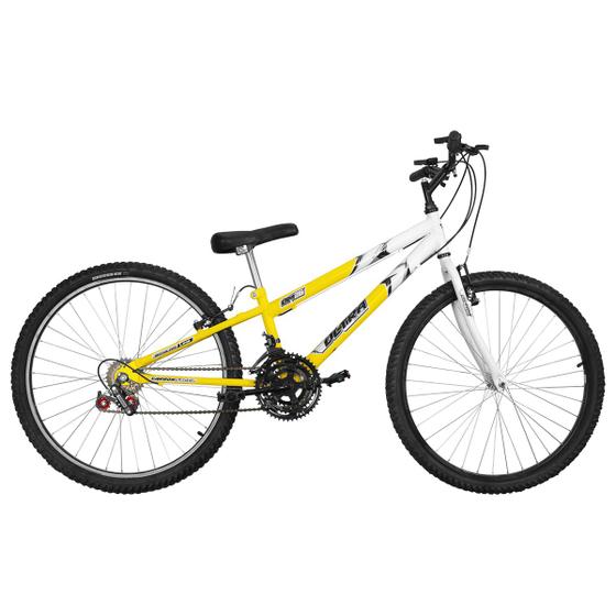 Bicicleta Ultra Bikes Pro Tork Rebaixada Aro 26 Rígida 18 Marchas - Amarelo
