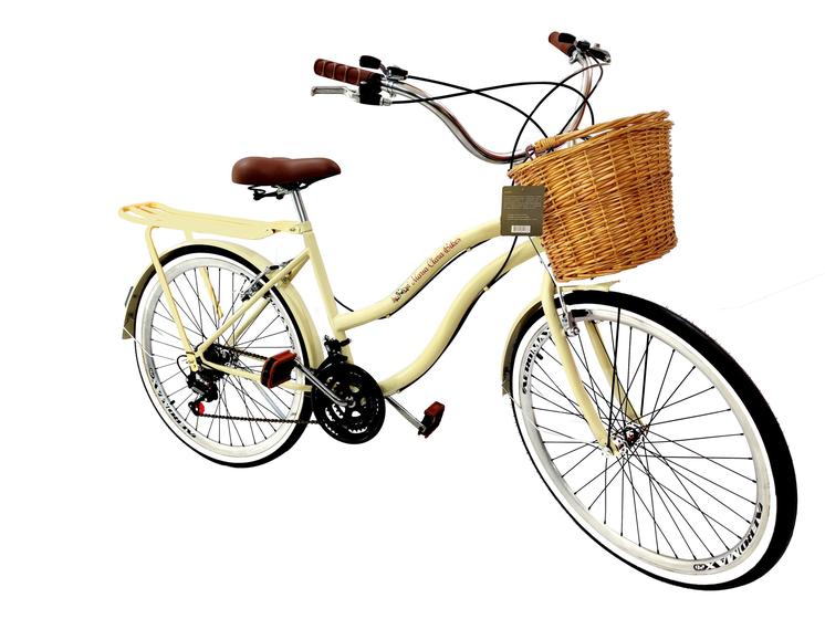 Bicicleta Aro 26 Retrô Vintage C/ Cestinha De Vime 18V bege é boa?