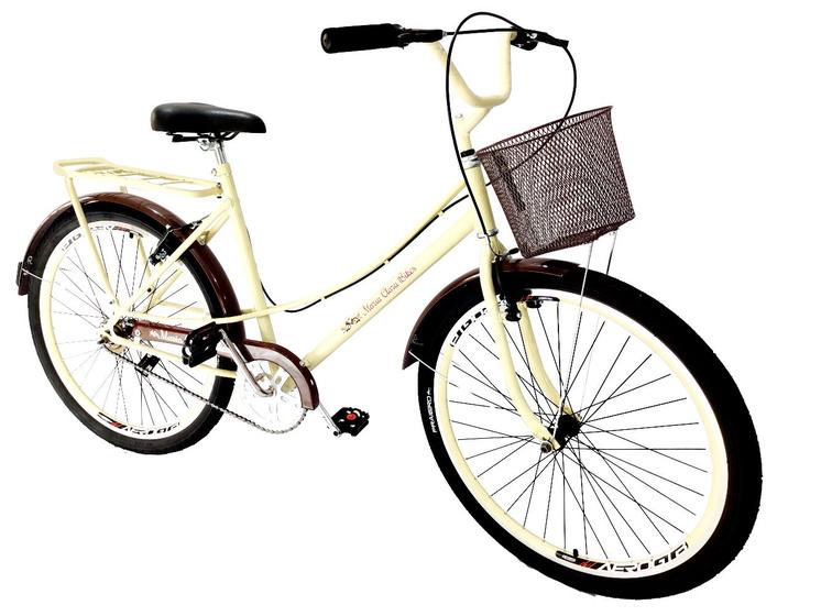 Imagem de Bicicleta aro 26 tipo ceci retrô com cestinha bagageiro mary
