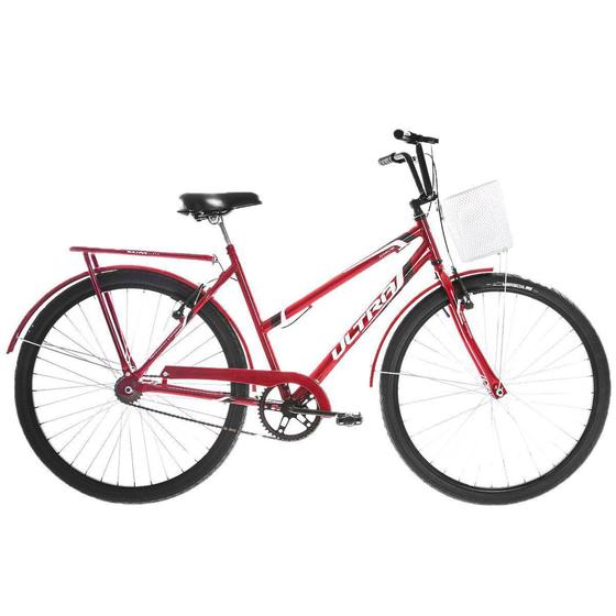 Imagem de Bicicleta Aro 26 Ultra Bikes Poti Wave V-Brake Vermelha Com Paralamas